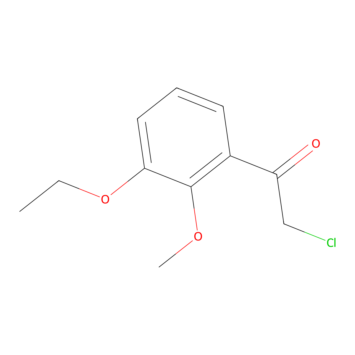 2-Chloro-1-(3-ethoxy-2-methoxyphenyl)ethanone molecular structure, CAS 2229554-65-6