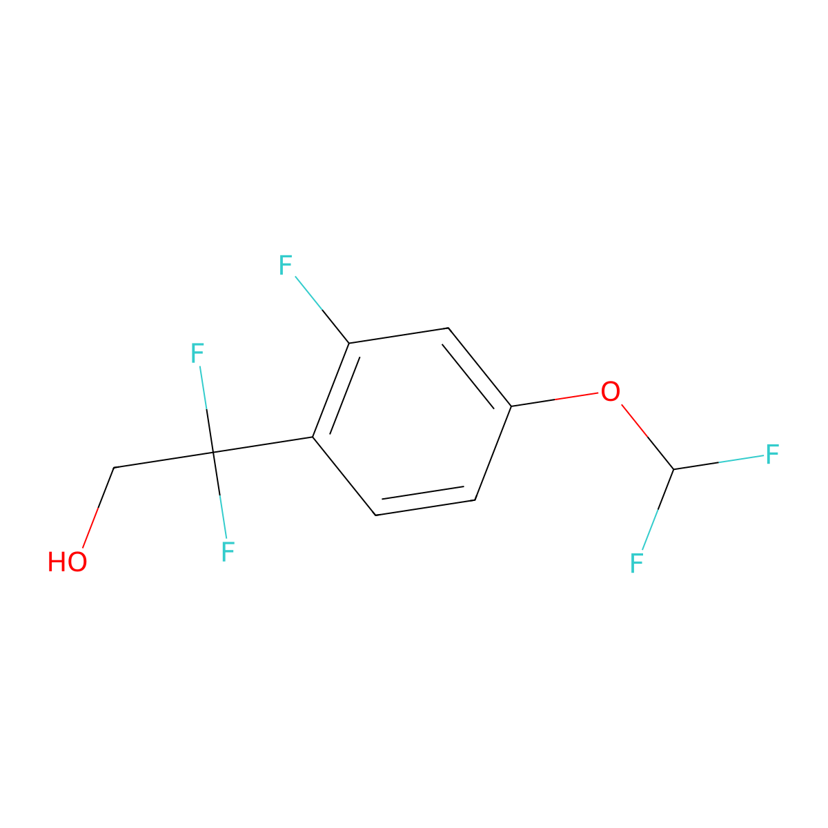 2-[4-(Difluoromethoxy)-2-fluorophenyl]-2,2-difluoroethan-1-ol molecular structure, CAS 2229556-07-2