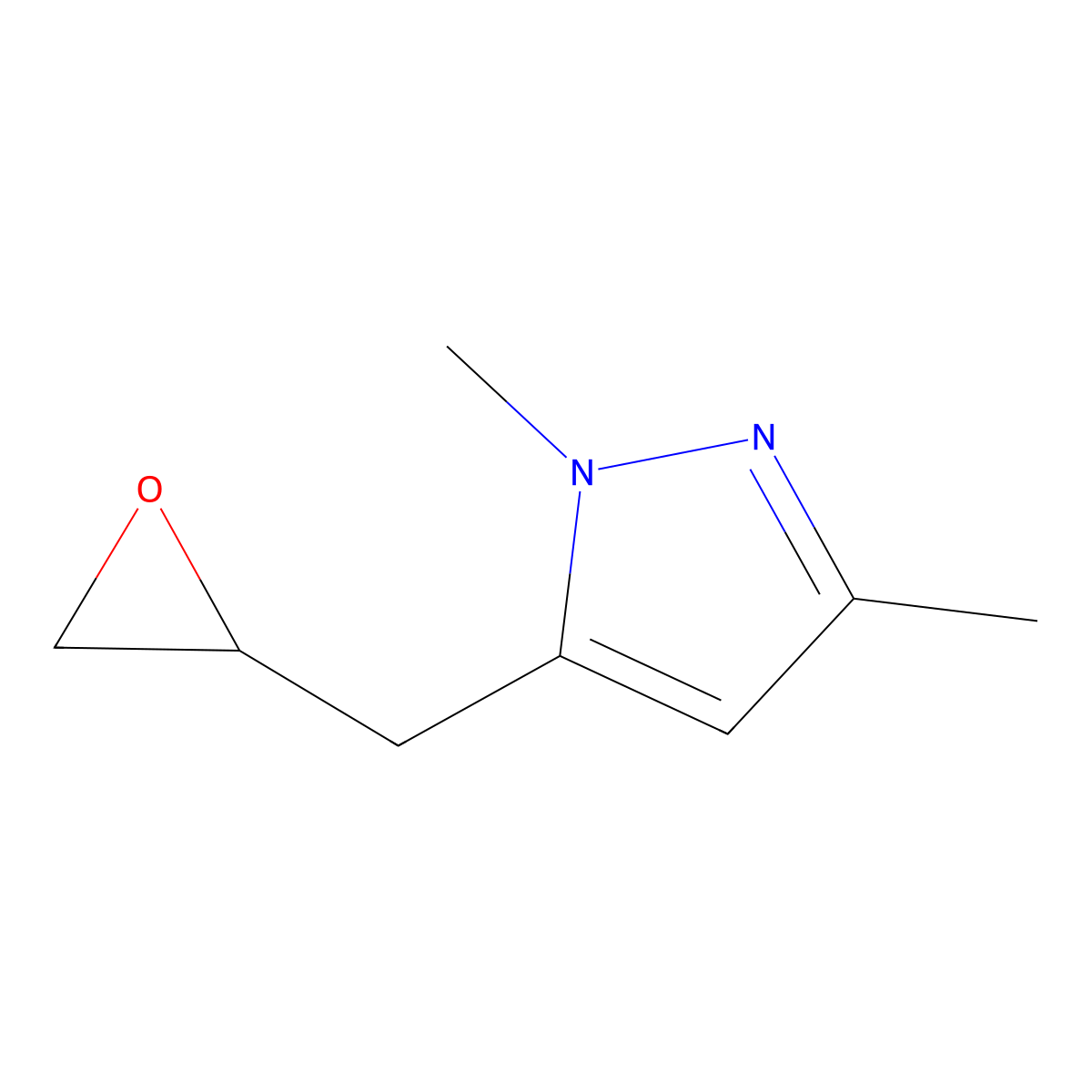 1,3-dimethyl-5-[(oxiran-2-yl)methyl]-1H-pyrazole molecular structure, CAS 2229556-33-4