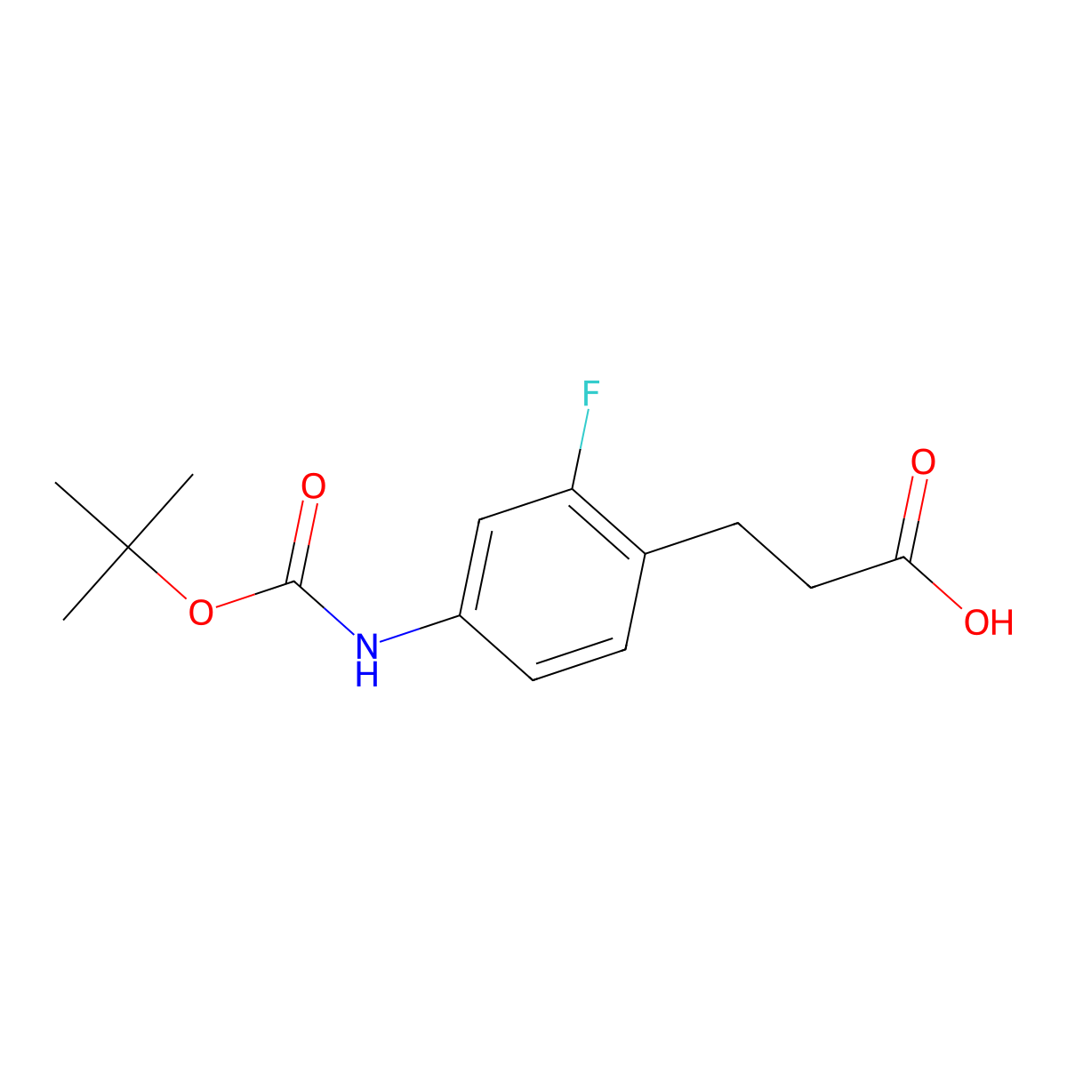 3-(4-tert-Butoxycarbonylamino-2-fluoro-phenyl)-propionic acid molecular structure, CAS 2229557-97-3
