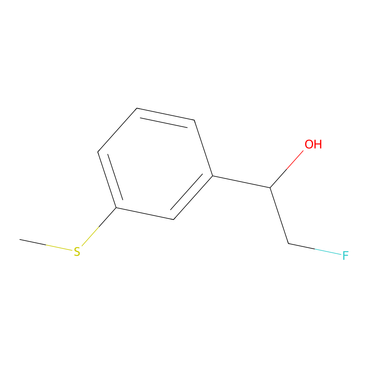 2-Fluoro-1-[3-(methylsulfanyl)phenyl]ethan-1-ol molecular structure, CAS 2229558-79-4