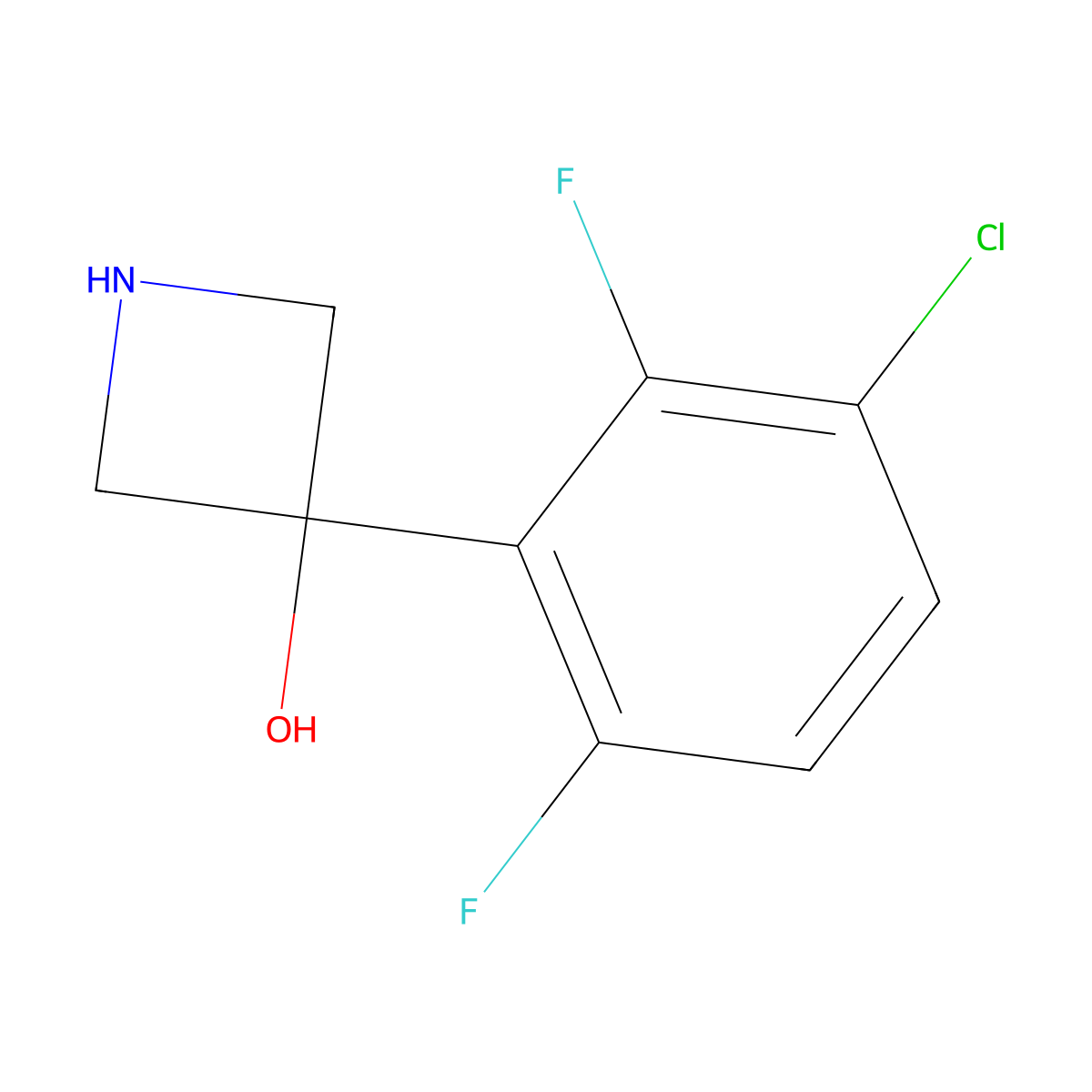 3-(3-Chloro-2,6-difluorophenyl)azetidin-3-ol molecular structure, CAS 2229558-89-6