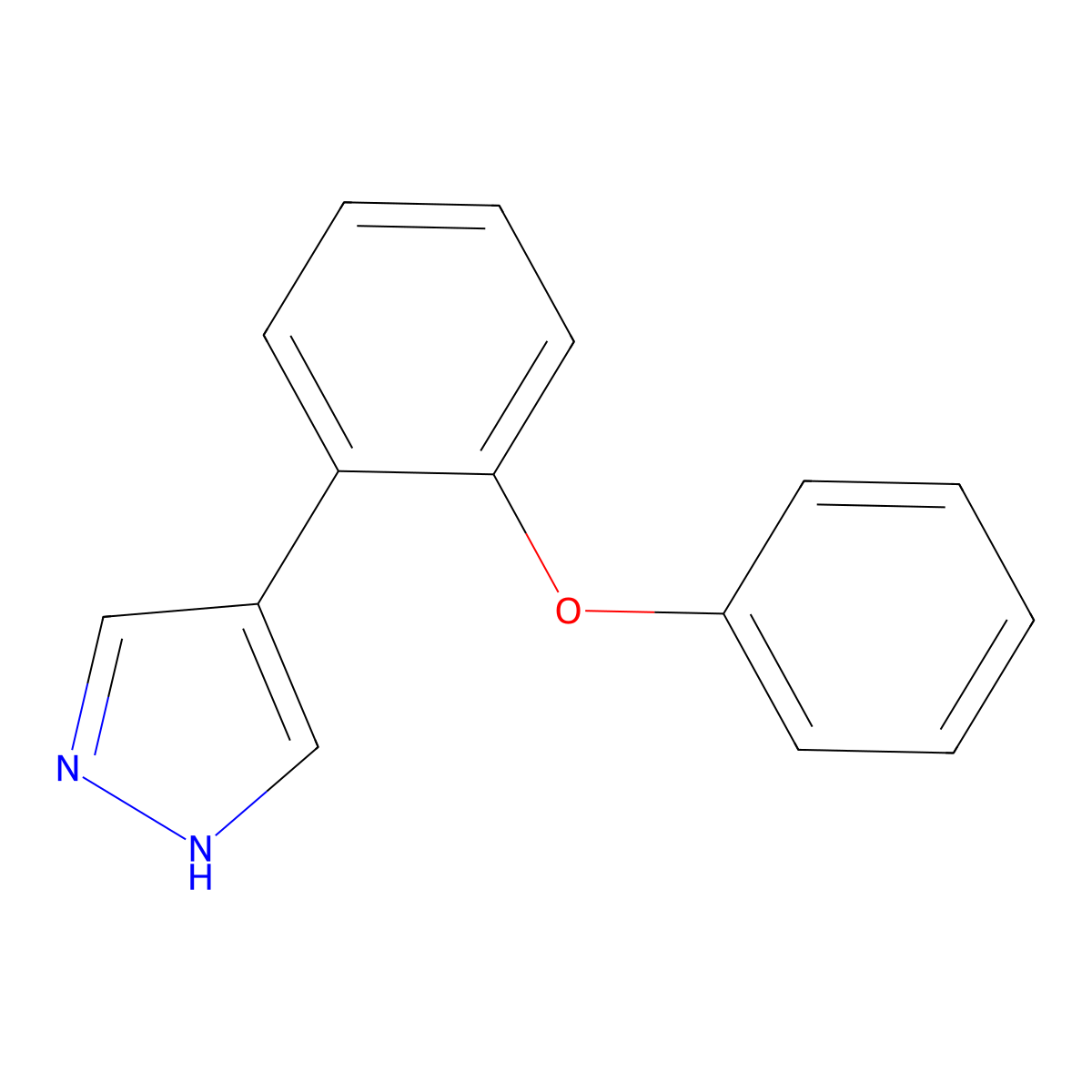 4-(2-phenoxyphenyl)-1H-pyrazole molecular structure, CAS 2229560-93-2