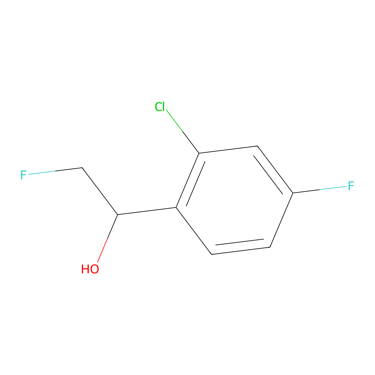 1-(2-Chloro-4-fluorophenyl)-2-fluoroethan-1-ol molecular structure, CAS 2229561-22-0