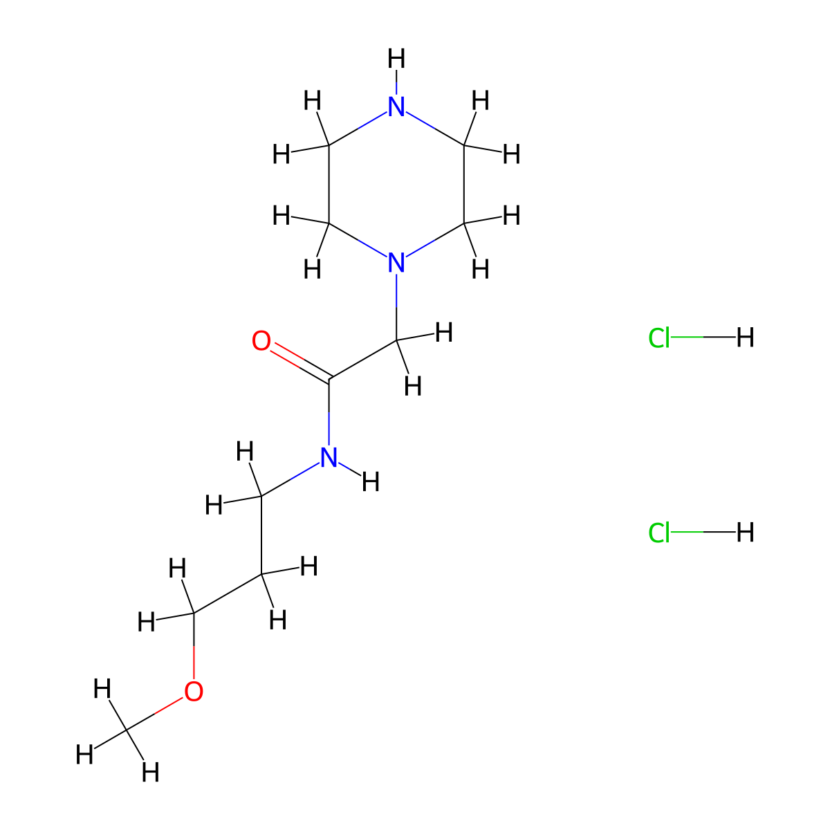 N-(3-methoxypropyl)-2-(piperazin-1-yl)acetamide dihydrochloride molecular structure, CAS 2229561-61-7