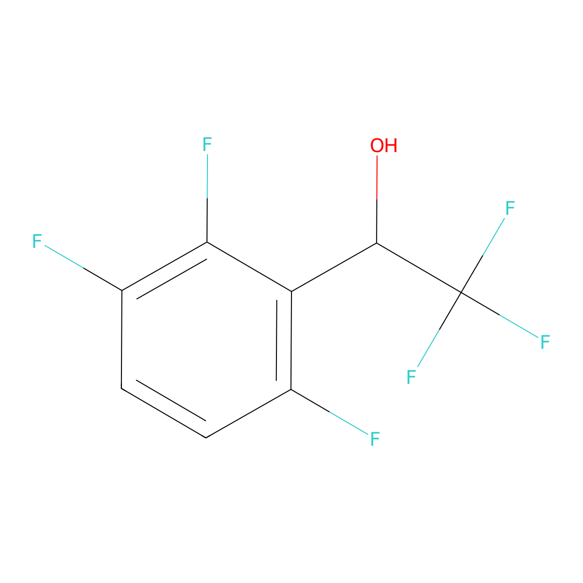 2,2,2-Trifluoro-1-(2,3,6-trifluorophenyl)ethan-1-ol molecular structure, CAS 2229561-62-8
