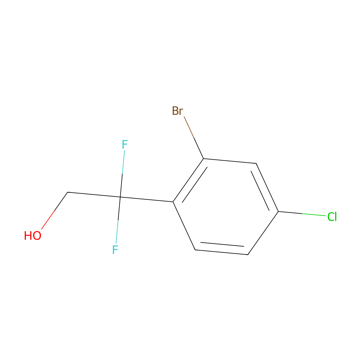 2-(2-Bromo-4-chlorophenyl)-2,2-difluoroethan-1-ol molecular structure, CAS 2229564-62-7