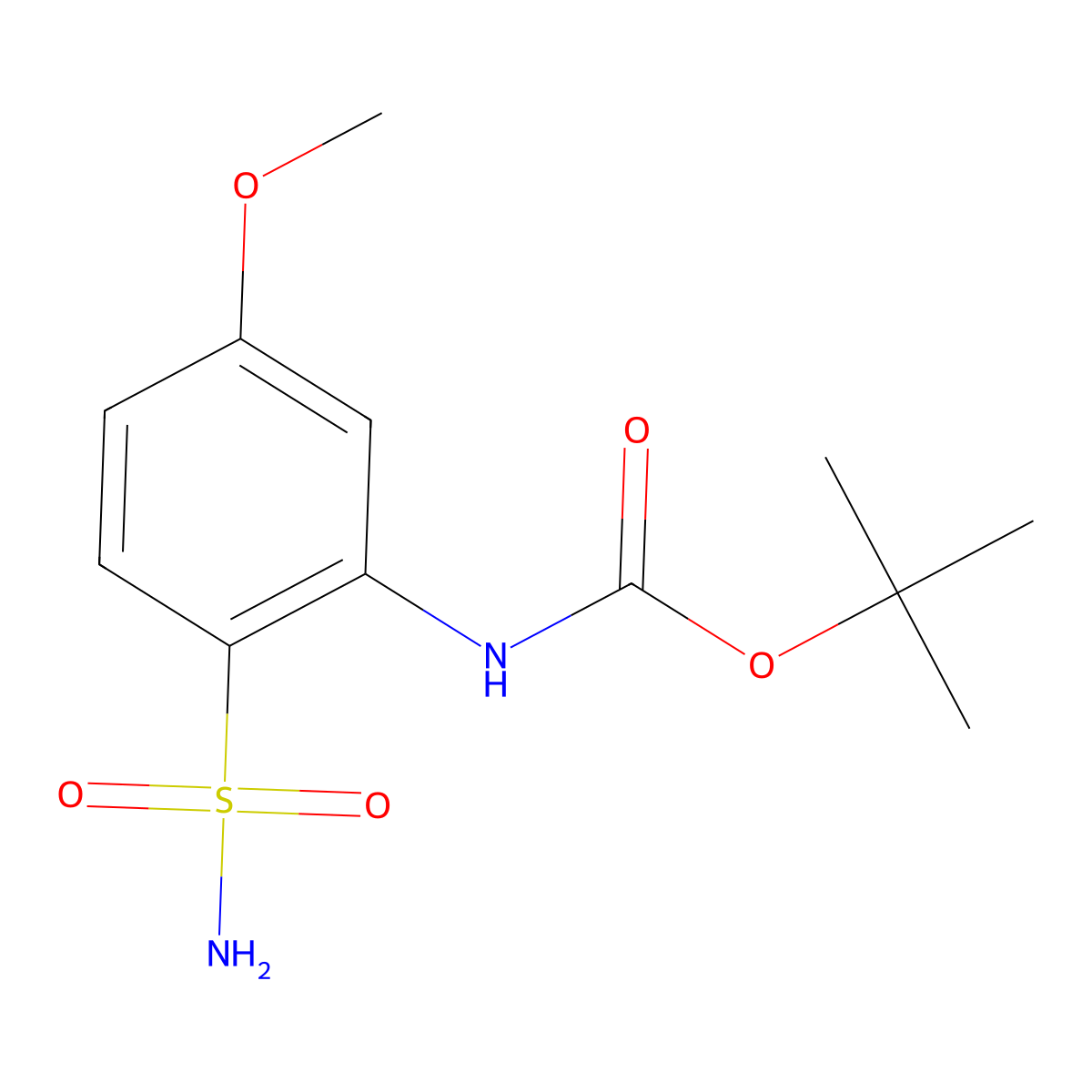 tert-butyl N-(5-methoxy-2-sulfamoylphenyl)carbamate molecular structure, CAS 2229565-53-9