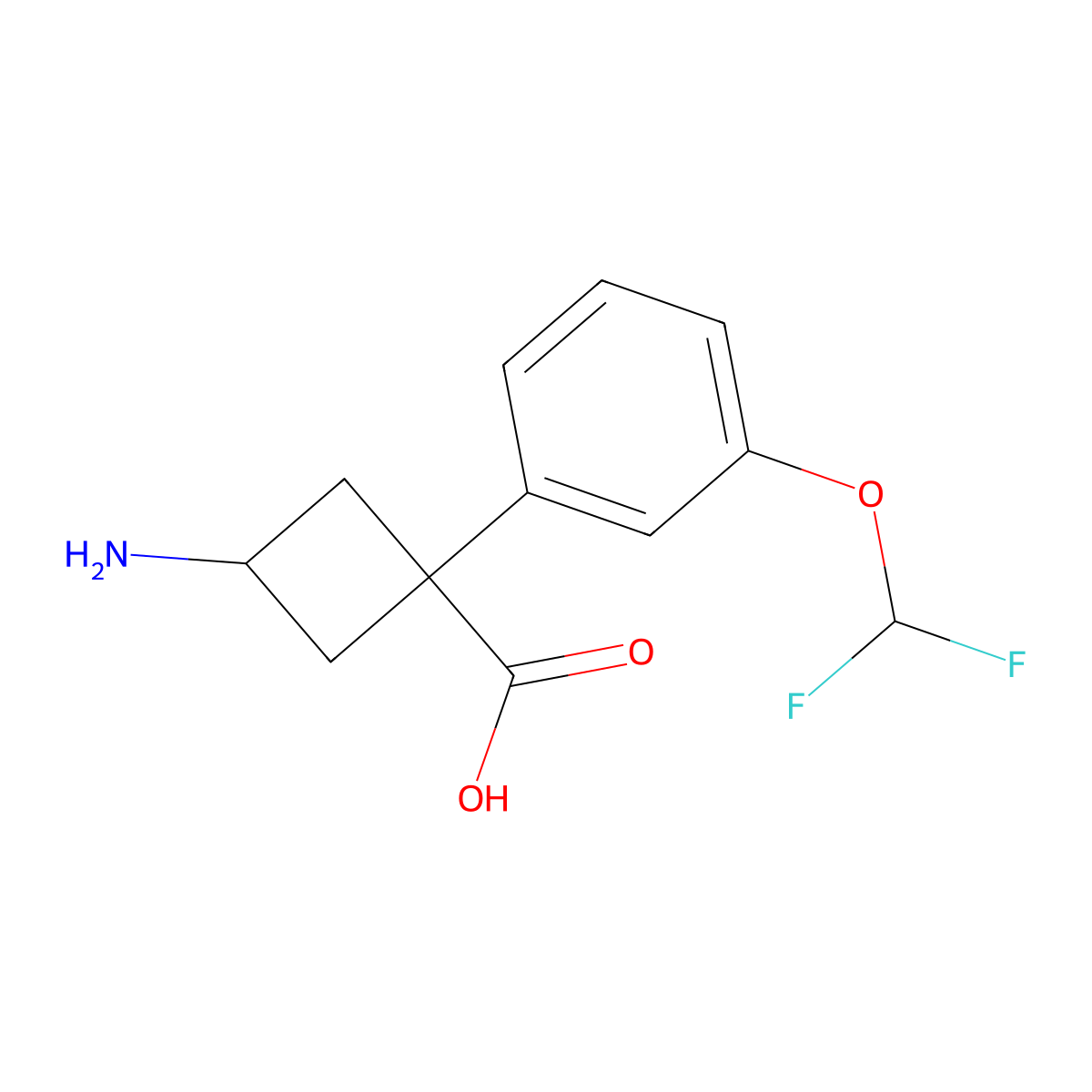 3-Amino-1-[3-(difluoromethoxy)phenyl]cyclobutane-1-carboxylic acid molecular structure, CAS 2229570-12-9