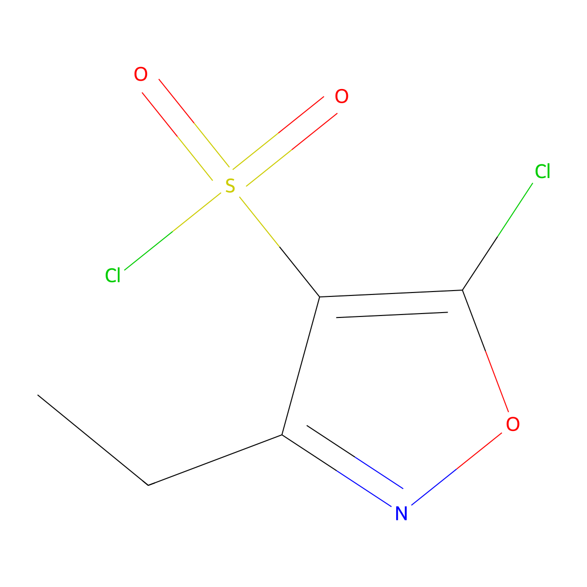 5-Chloro-3-ethyl-1,2-oxazole-4-sulfonyl chloride molecular structure, CAS 2229570-44-7