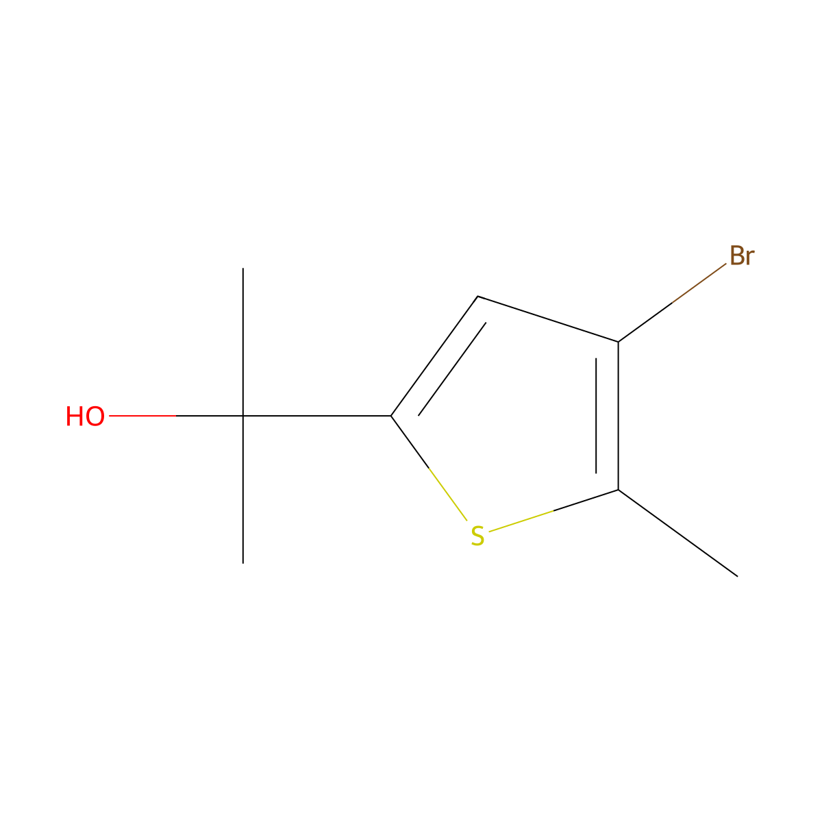 2-(4-Bromo-5-methylthiophen-2-yl)propan-2-ol molecular structure, CAS 2229572-68-1