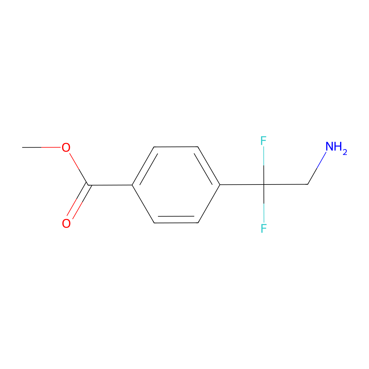 Methyl 4-(2-amino-1,1-difluoroethyl)benzoate molecular structure, CAS 2229572-85-2