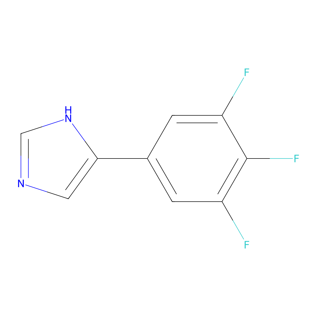 4-(3,4,5-trifluorophenyl)-1H-imidazole molecular structure, CAS 2229574-77-8