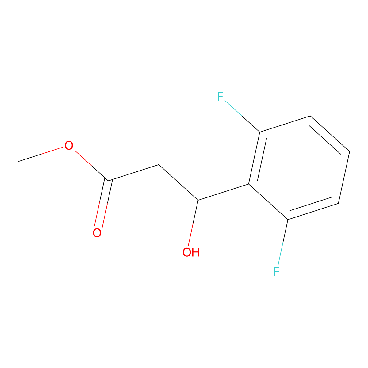 Methyl 3-(2,6-difluorophenyl)-3-hydroxypropanoate molecular structure, CAS 2229575-55-5