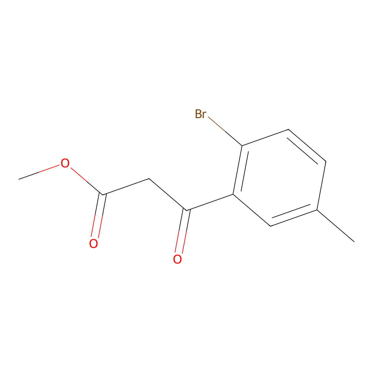 Methyl 3-(2-bromo-5-methylphenyl)-3-oxopropanoate molecular structure, CAS 2229579-00-2