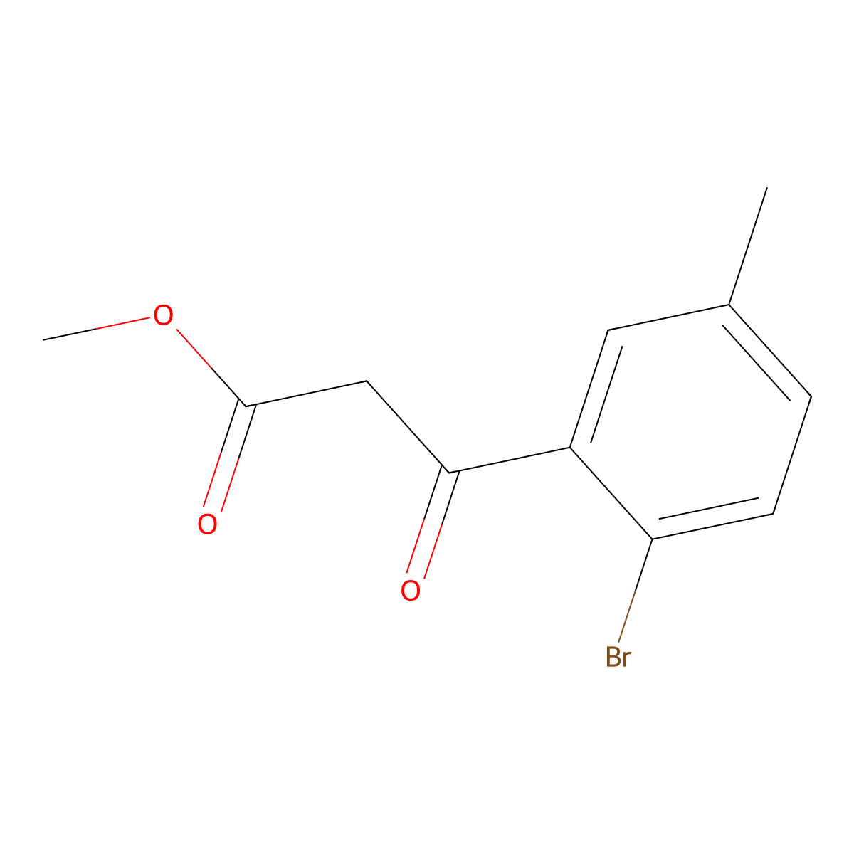 Methyl 3-(2-bromo-5-methylphenyl)-3-oxopropanoate molecular structure, CAS 2229579-00-2
