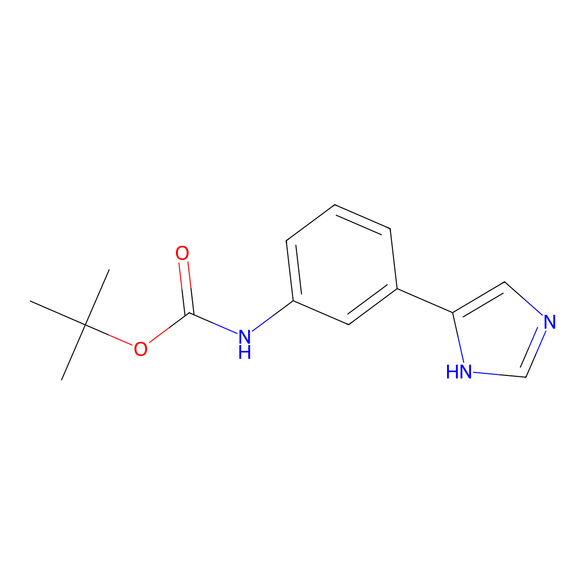 tert-butyl N-[3-(1H-imidazol-4-yl)phenyl]carbamate molecular structure, CAS 2229579-09-1