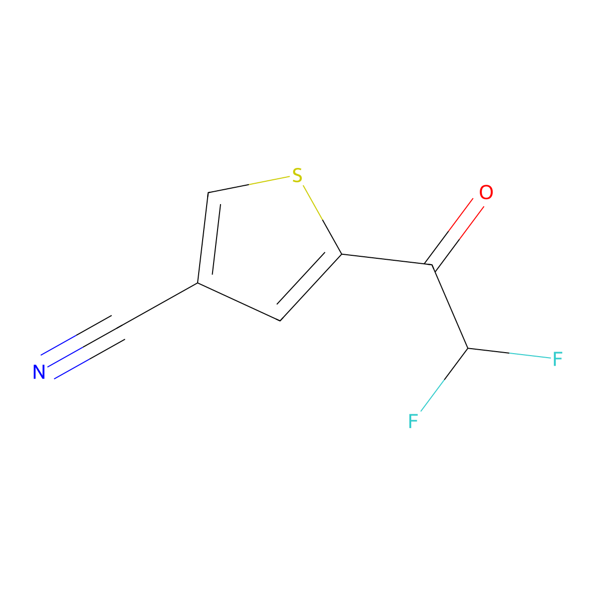 5-(2,2-Difluoroacetyl)thiophene-3-carbonitrile molecular structure, CAS 2229580-94-1