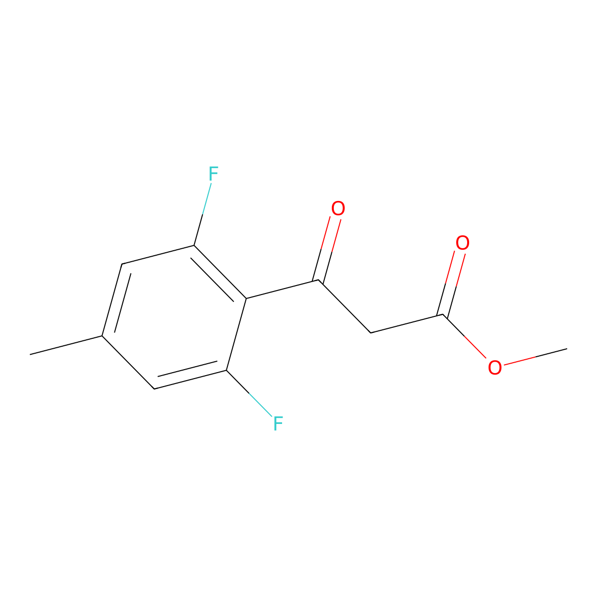Methyl 3-(2,6-difluoro-4-methylphenyl)-3-oxopropanoate molecular structure, CAS 2229587-84-0