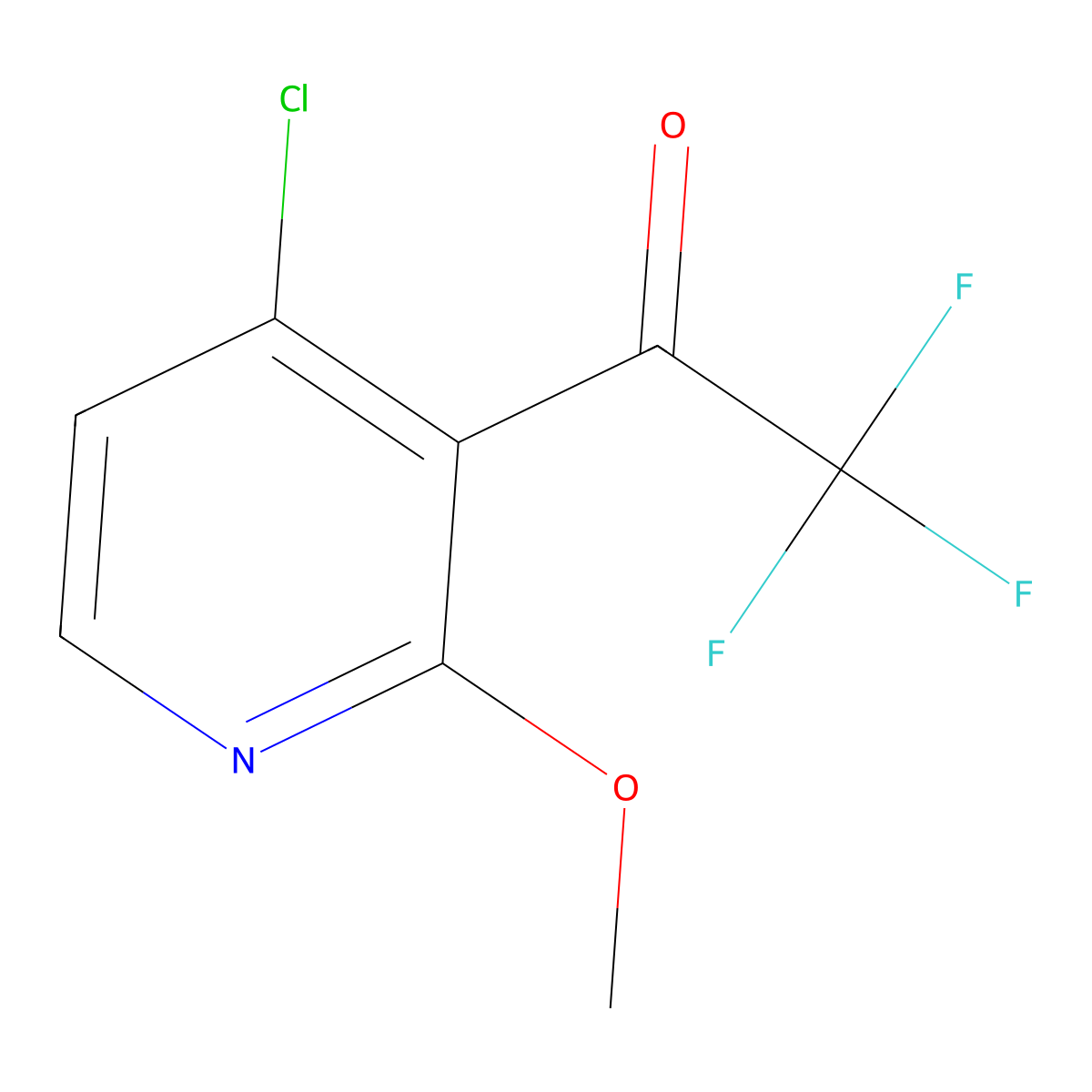 1-(4-Chloro-2-methoxypyridin-3-yl)-2,2,2-trifluoroethan-1-one molecular structure, CAS 2229588-57-0