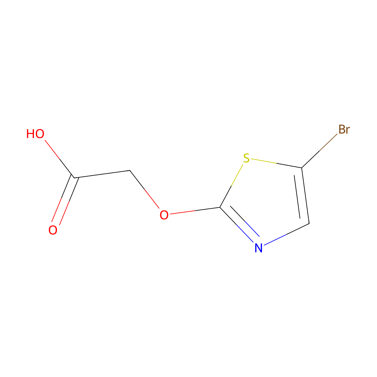 2-[(5-Bromo-1,3-thiazol-2-yl)oxy]acetic acid molecular structure, CAS 2229588-84-3