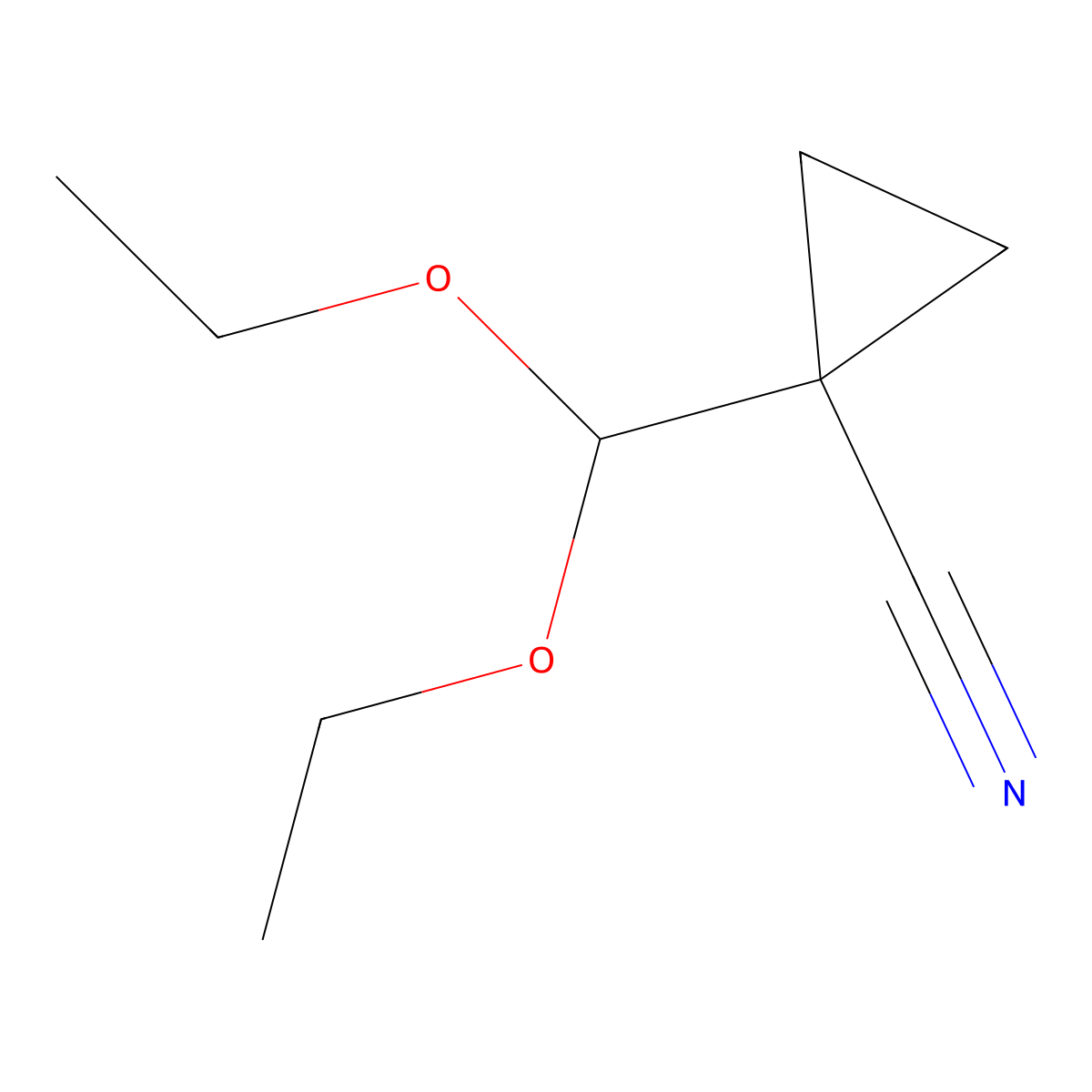 1-(Diethoxymethyl)cyclopropane-1-carbonitrile molecular structure, CAS 2229590-16-1