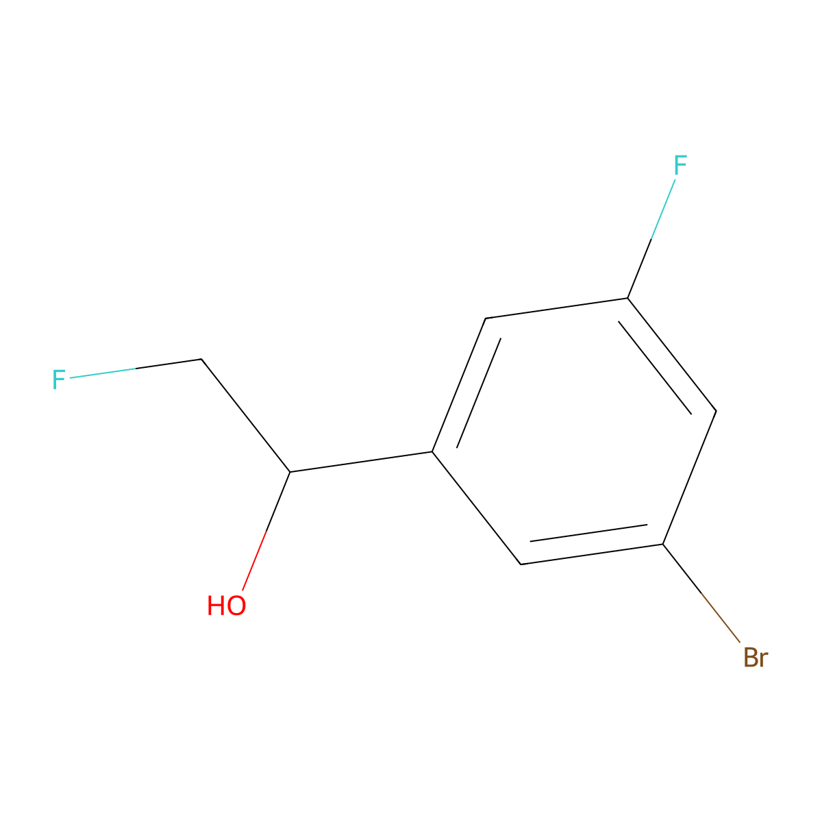 1-(3-Bromo-5-fluorophenyl)-2-fluoroethan-1-ol molecular structure, CAS 2229591-06-2