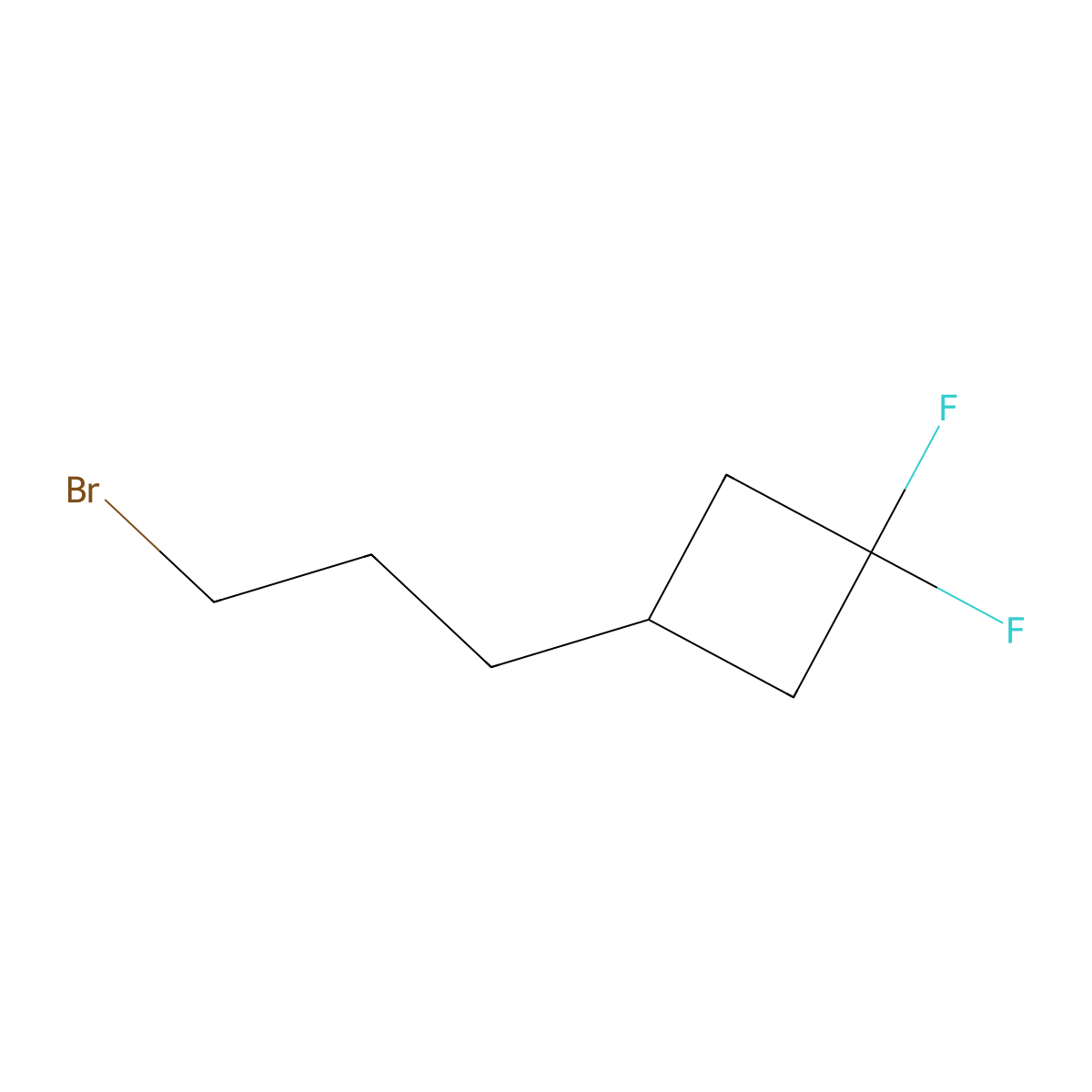3-(3-Bromopropyl)-1,1-difluorocyclobutane molecular structure, CAS 2229592-37-2