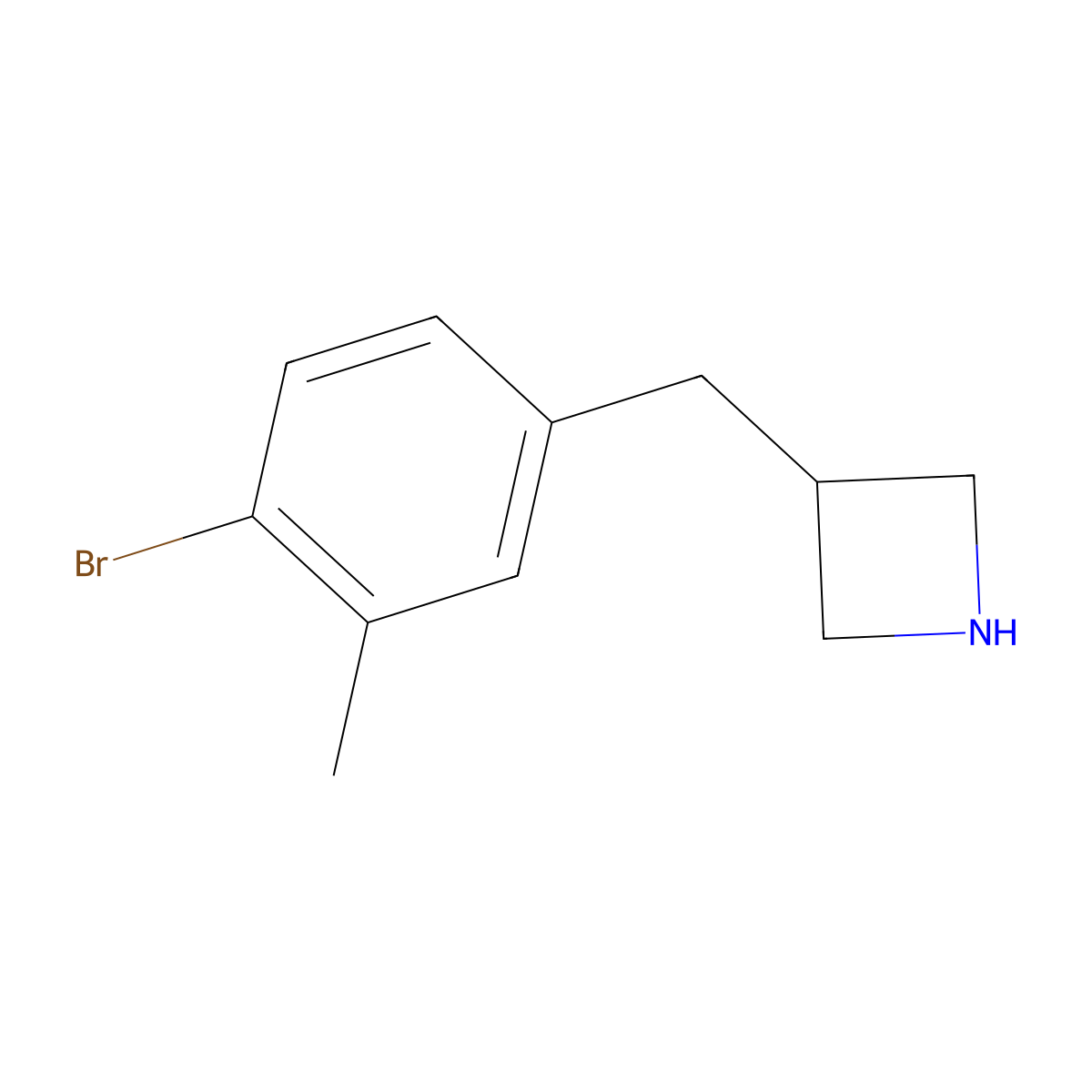 3-[(4-Bromo-3-methylphenyl)methyl]azetidine molecular structure, CAS 2229593-01-3