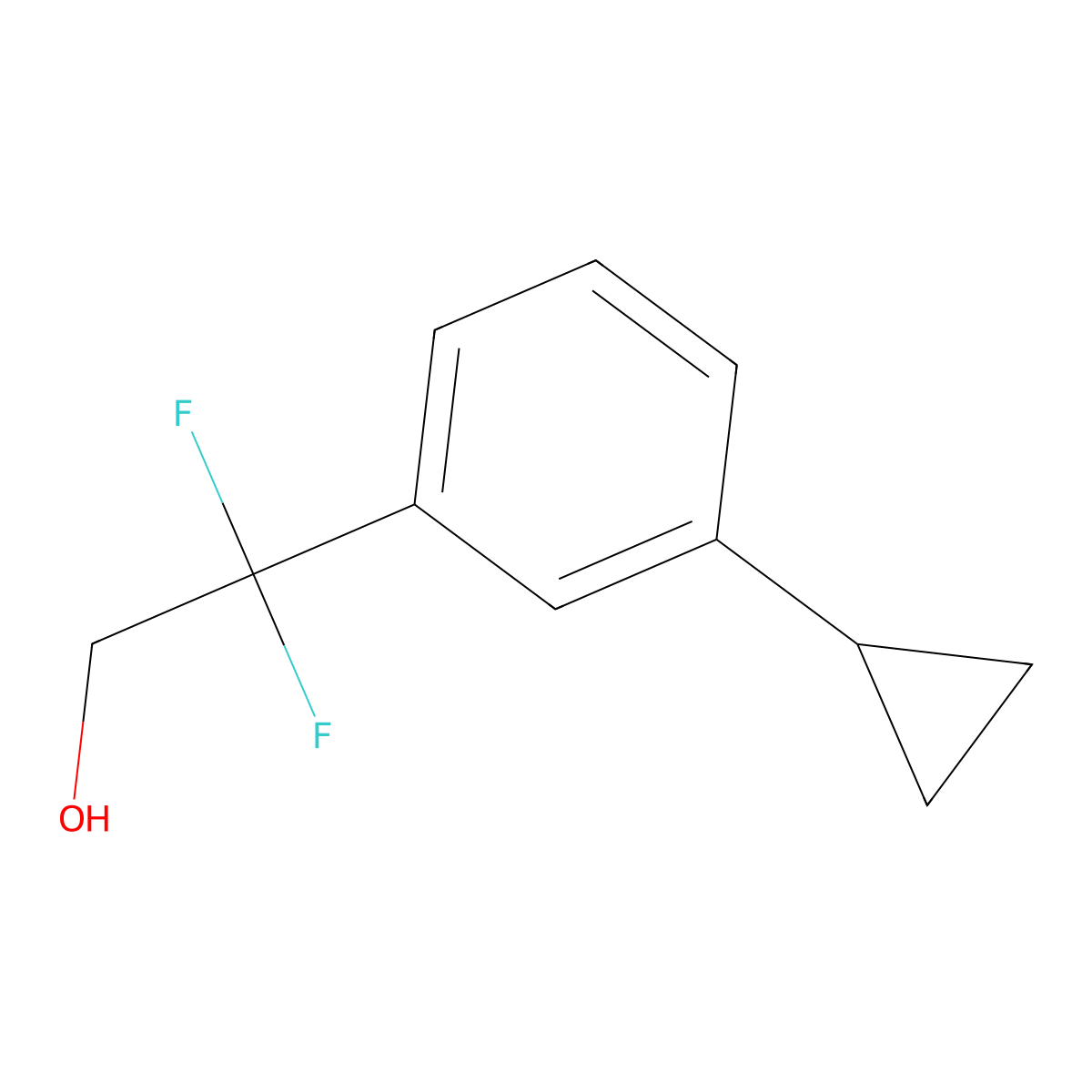 2-(3-Cyclopropylphenyl)-2,2-difluoroethan-1-ol molecular structure, CAS 2229597-08-2
