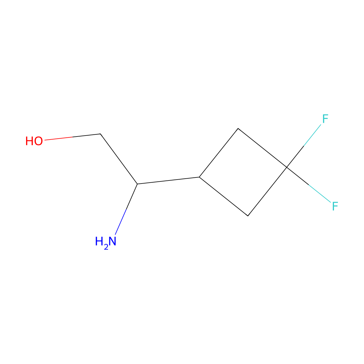 2-Amino-2-(3,3-difluorocyclobutyl)ethan-1-ol molecular structure, CAS 2229597-62-8