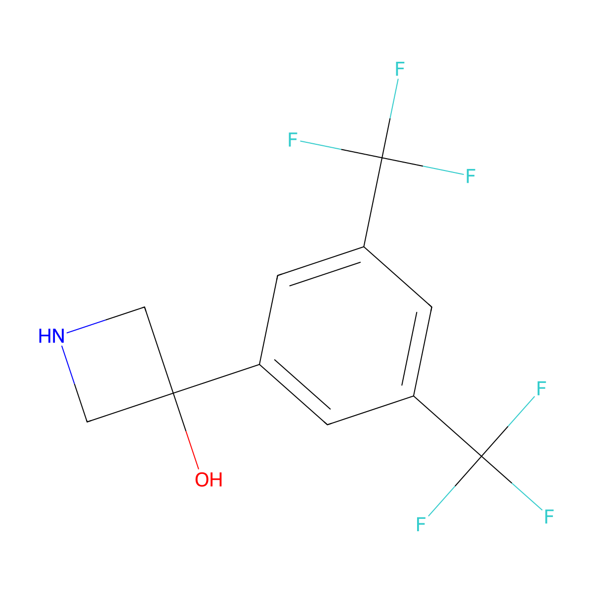 3-[3,5-Bis(trifluoromethyl)phenyl]azetidin-3-ol molecular structure, CAS 2229598-68-7