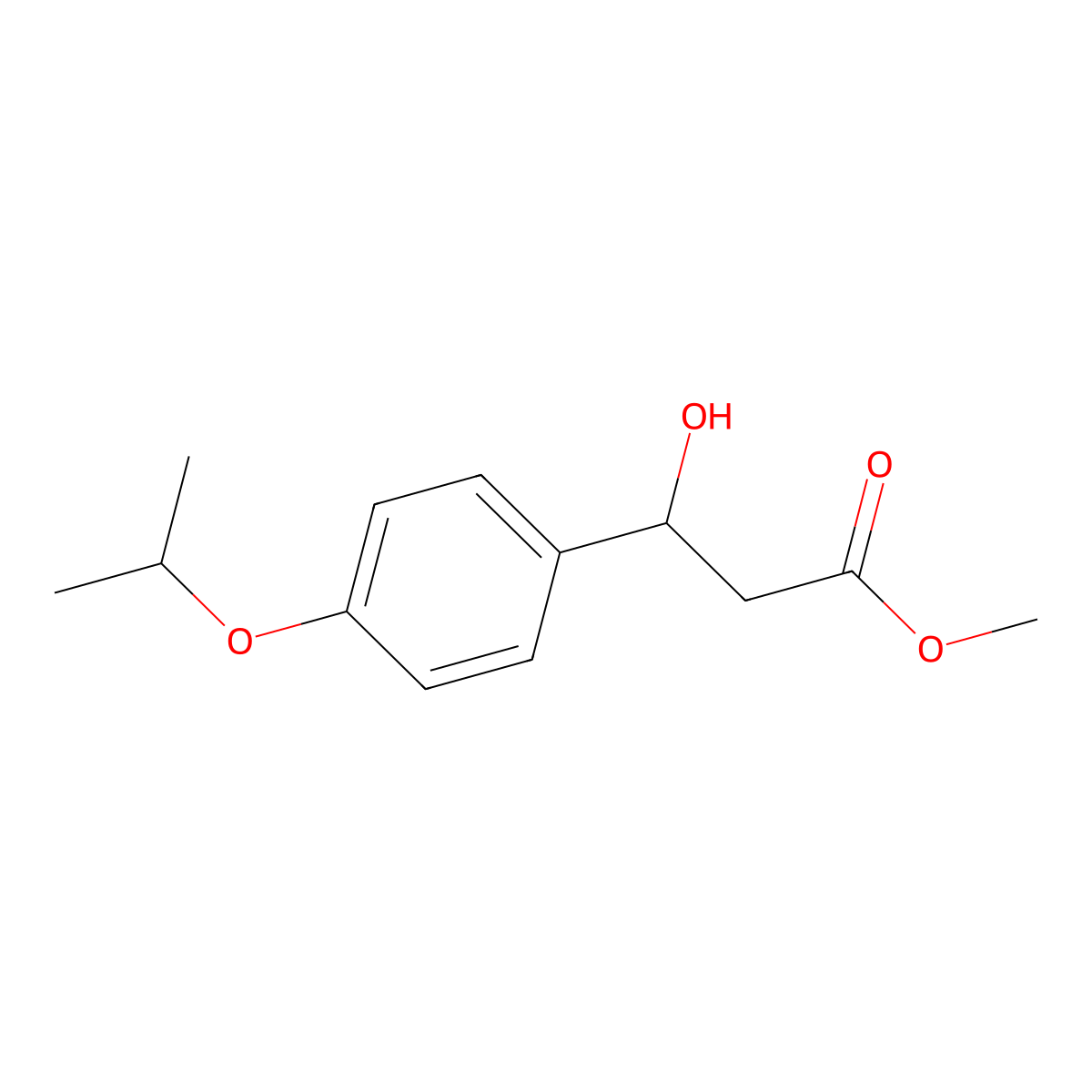Methyl 3-hydroxy-3-[4-(propan-2-yloxy)phenyl]propanoate molecular structure, CAS 2229599-11-3