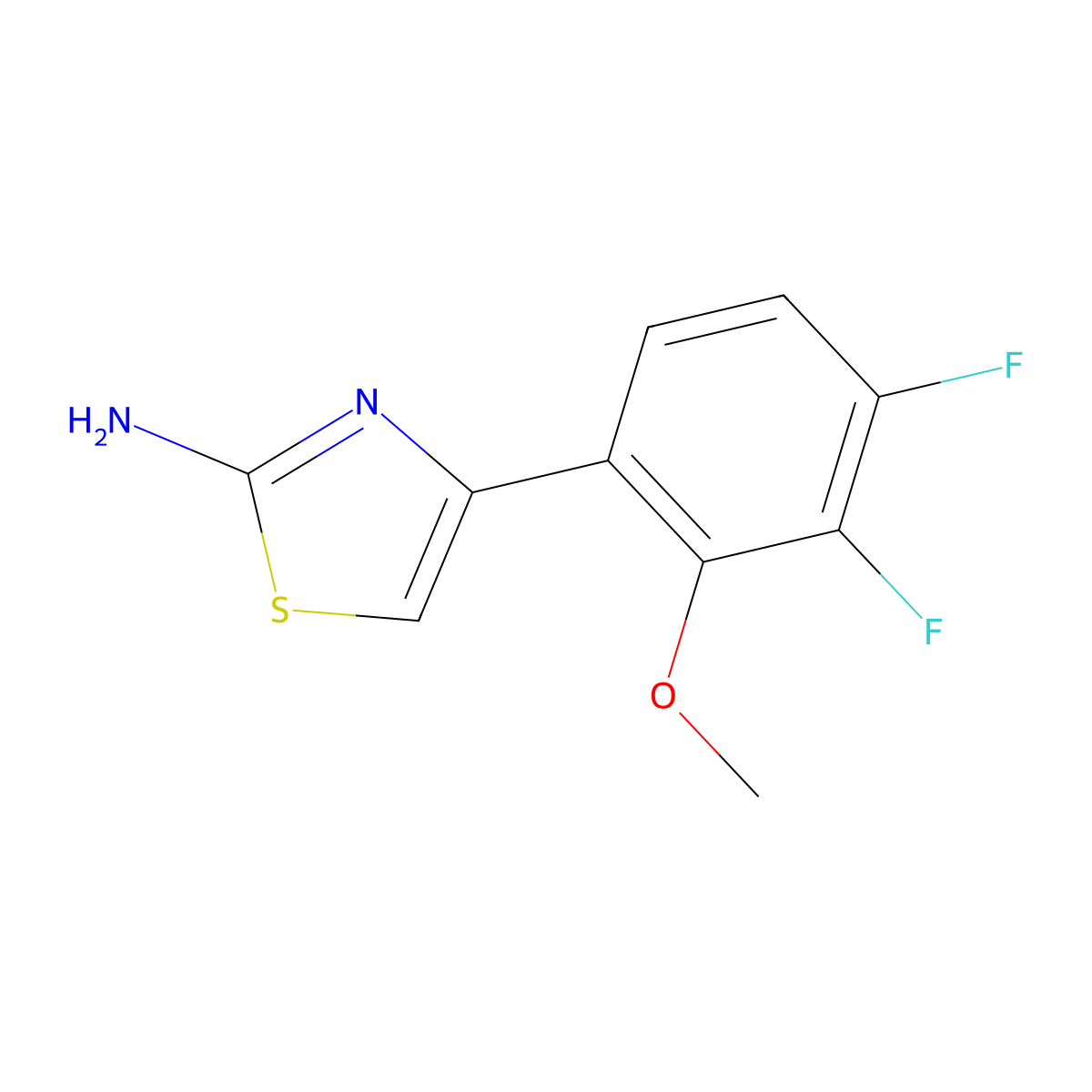 4-(3,4-Difluoro-2-methoxyphenyl)-1,3-thiazol-2-amine molecular structure, CAS 2229599-86-2