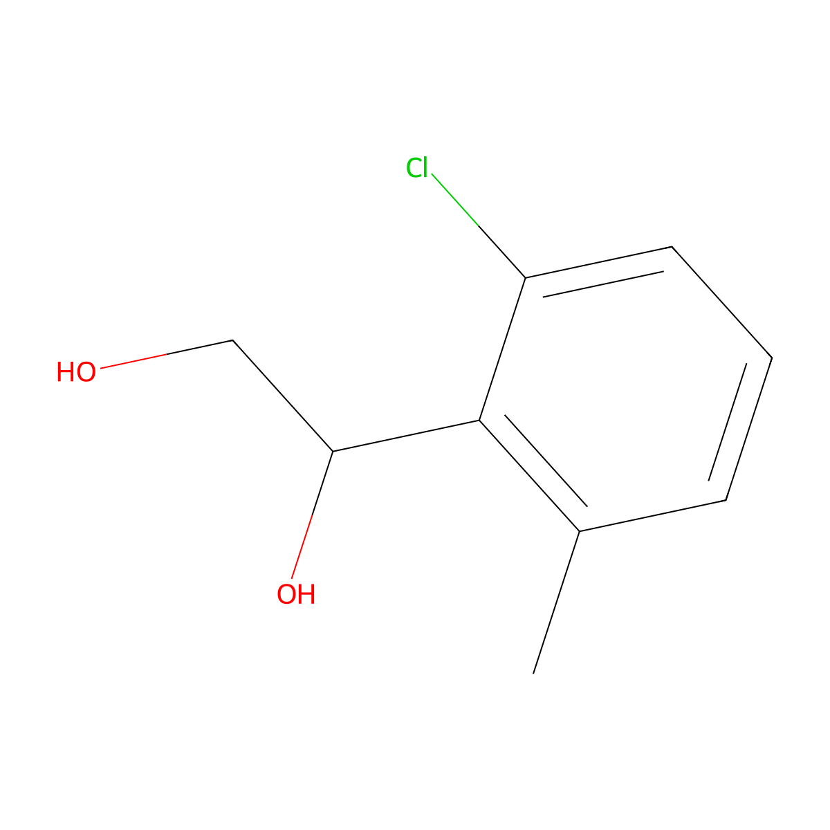 1-(2-Chloro-6-methylphenyl)ethane-1,2-diol molecular structure, CAS 2229600-74-0