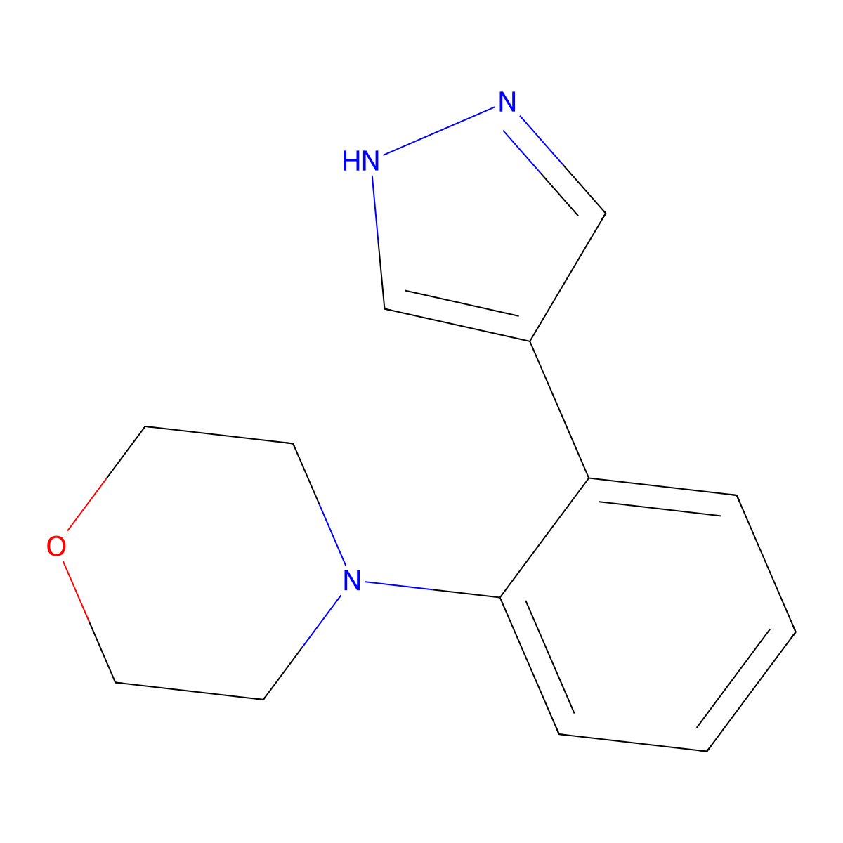 4-[2-(1H-pyrazol-4-yl)phenyl]morpholine molecular structure, CAS 2229602-06-4