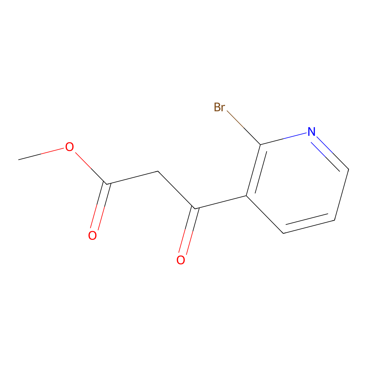 Methyl 3-(2-bromopyridin-3-yl)-3-oxopropanoate molecular structure, CAS 2229602-31-5