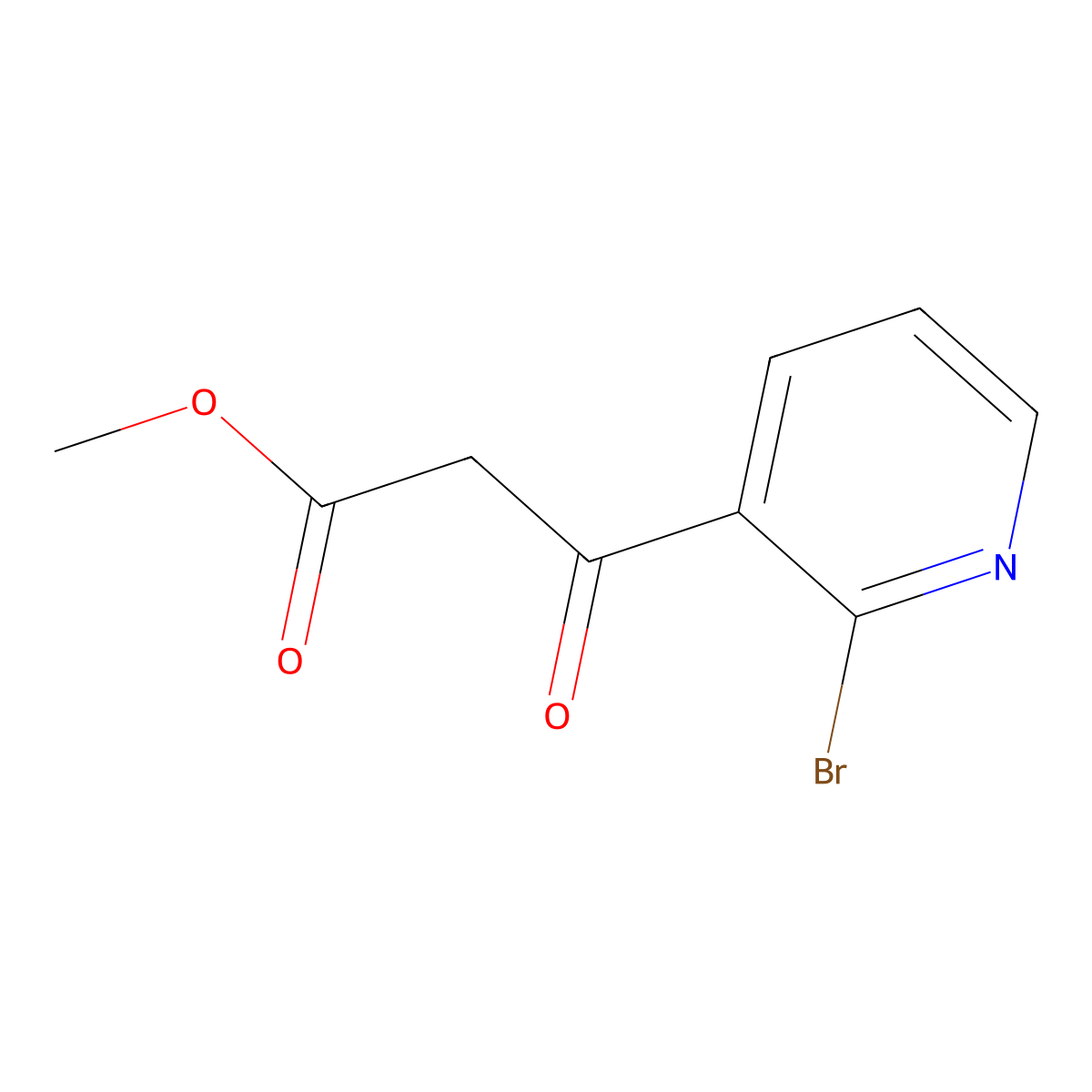 Methyl 3-(2-bromopyridin-3-yl)-3-oxopropanoate molecular structure, CAS 2229602-31-5