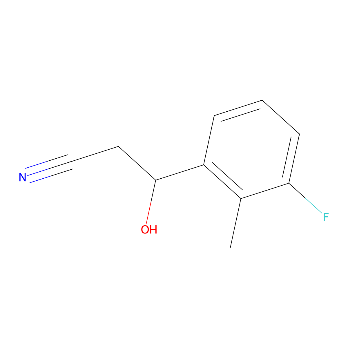 3-(3-Fluoro-2-methylphenyl)-3-hydroxypropanenitrile molecular structure, CAS 2229602-33-7