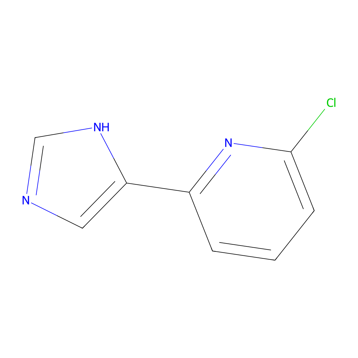 2-chloro-6-(1H-imidazol-4-yl)pyridine molecular structure, CAS 2229602-87-1