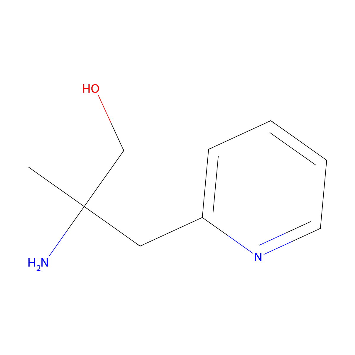 2-Amino-2-methyl-3-(pyridin-2-yl)propan-1-ol molecular structure, CAS 2229603-09-0