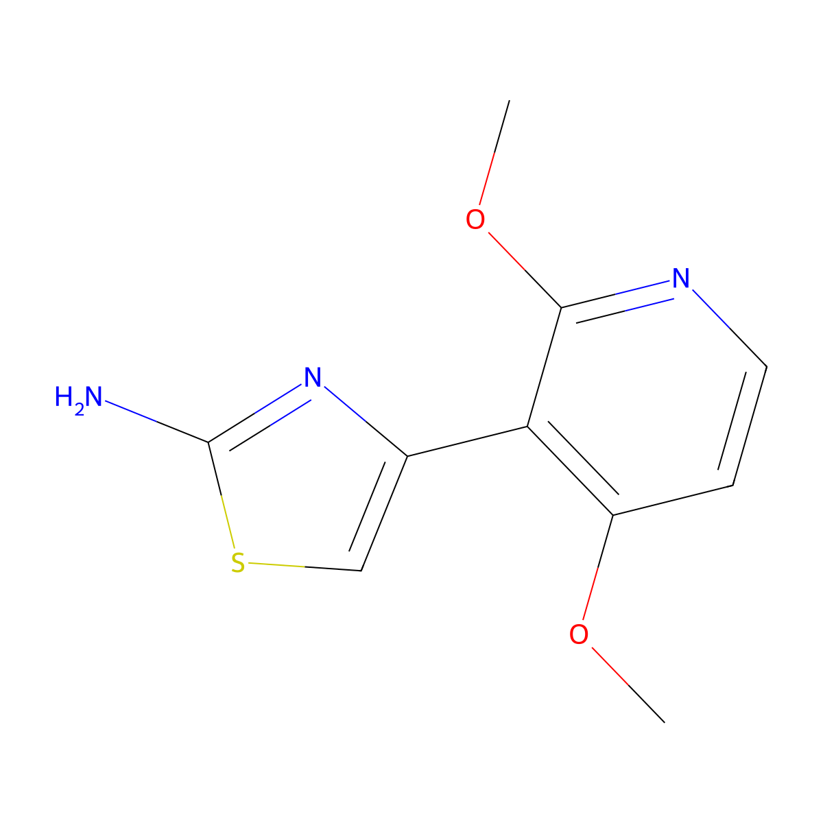 4-(2,4-Dimethoxypyridin-3-yl)-1,3-thiazol-2-amine molecular structure, CAS 2229603-36-3
