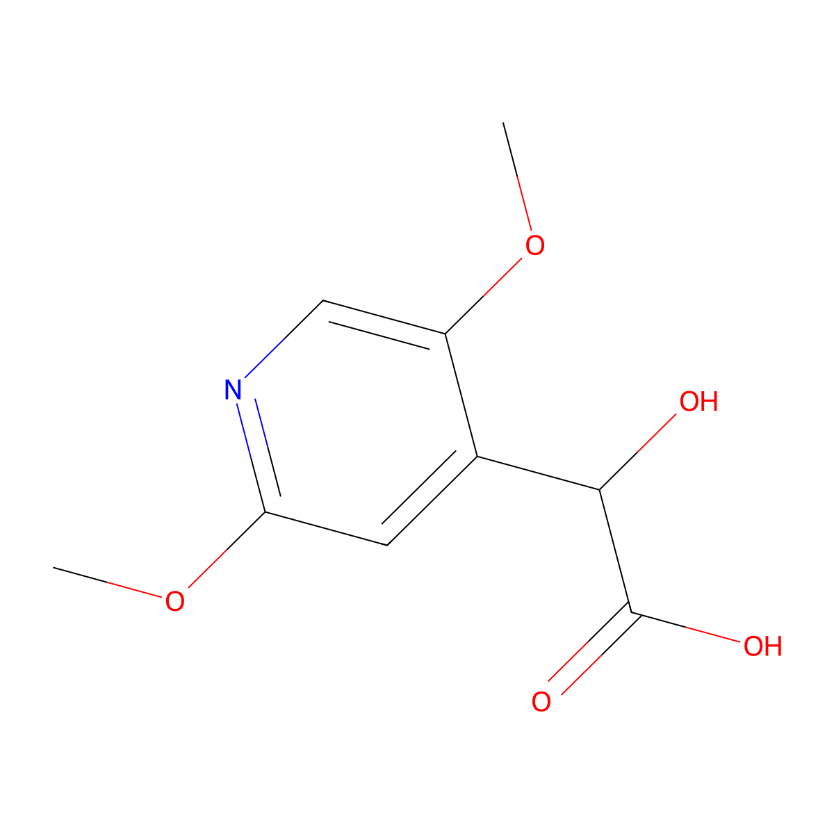 2-(2,5-Dimethoxypyridin-4-yl)-2-hydroxyacetic acid molecular structure, CAS 2229603-97-6