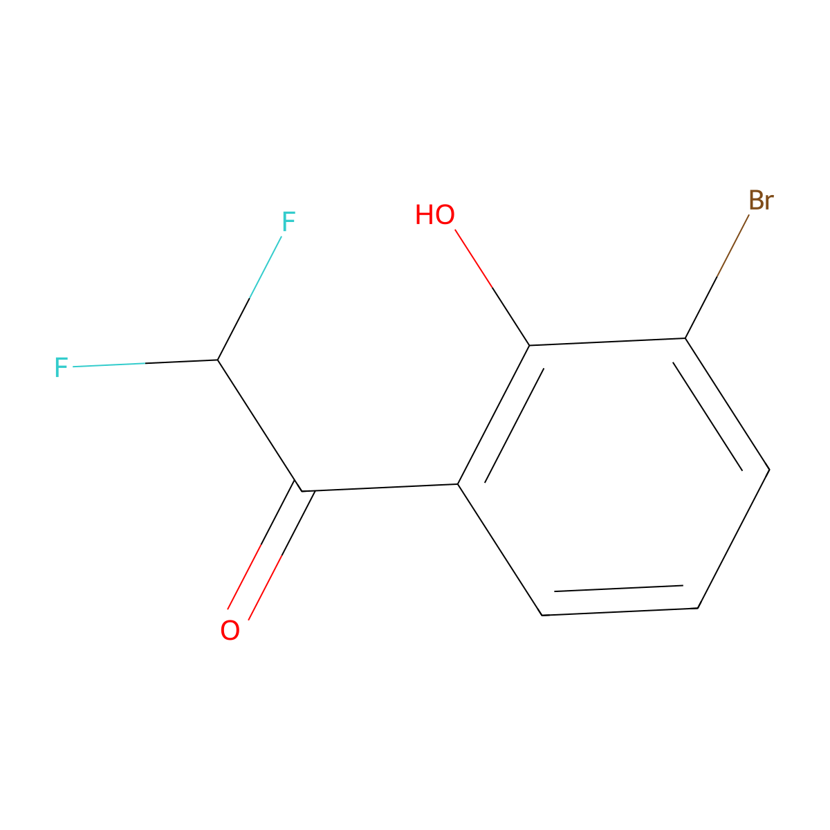 1-(3-Bromo-2-hydroxyphenyl)-2,2-difluoroethan-1-one molecular structure, CAS 2229604-44-6