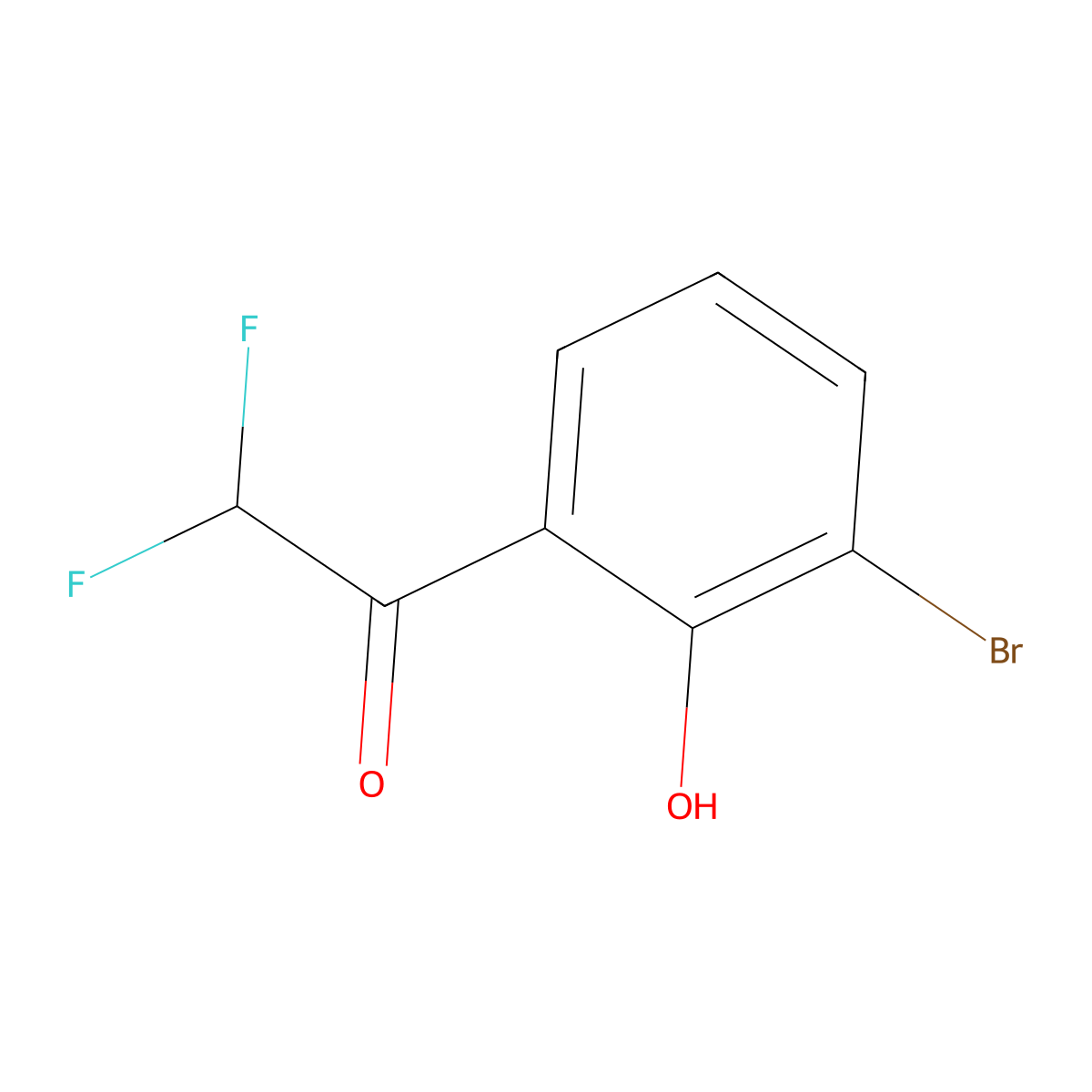 1-(3-Bromo-2-hydroxyphenyl)-2,2-difluoroethan-1-one molecular structure, CAS 2229604-44-6