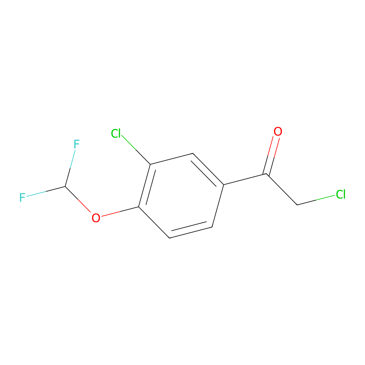 2-Chloro-1-[3-chloro-4-(difluoromethoxy)phenyl]ethan-1-one molecular structure, CAS 2229605-98-3