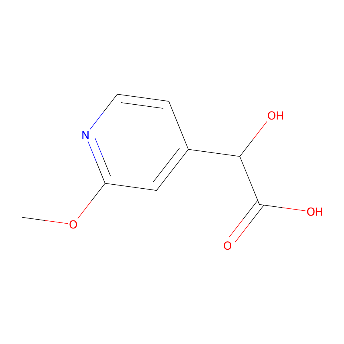 2-Hydroxy-2-(2-methoxypyridin-4-yl)acetic acid molecular structure, CAS 2229609-27-0