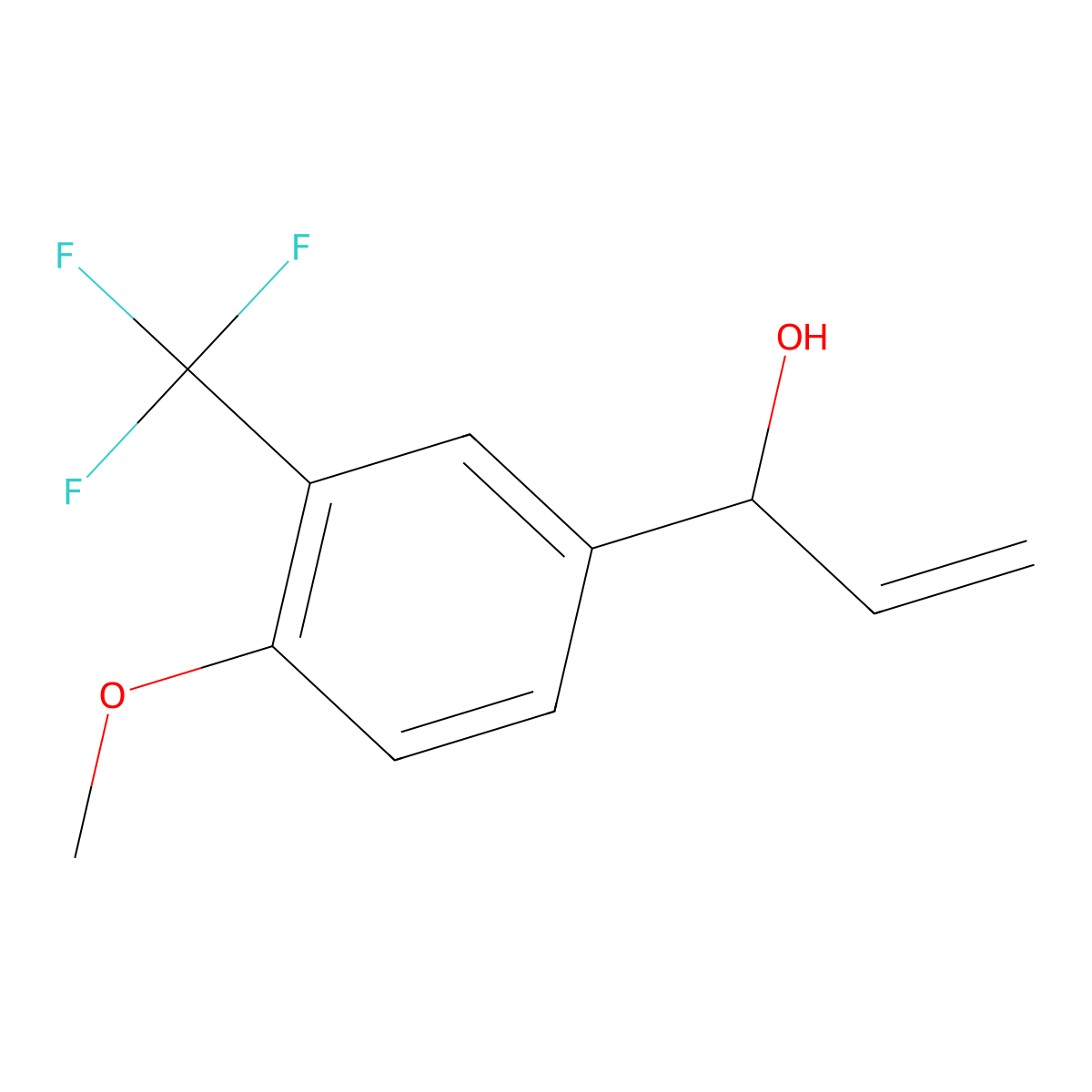 1-[4-Methoxy-3-(trifluoromethyl)phenyl]prop-2-en-1-ol molecular structure, CAS 2229612-84-2