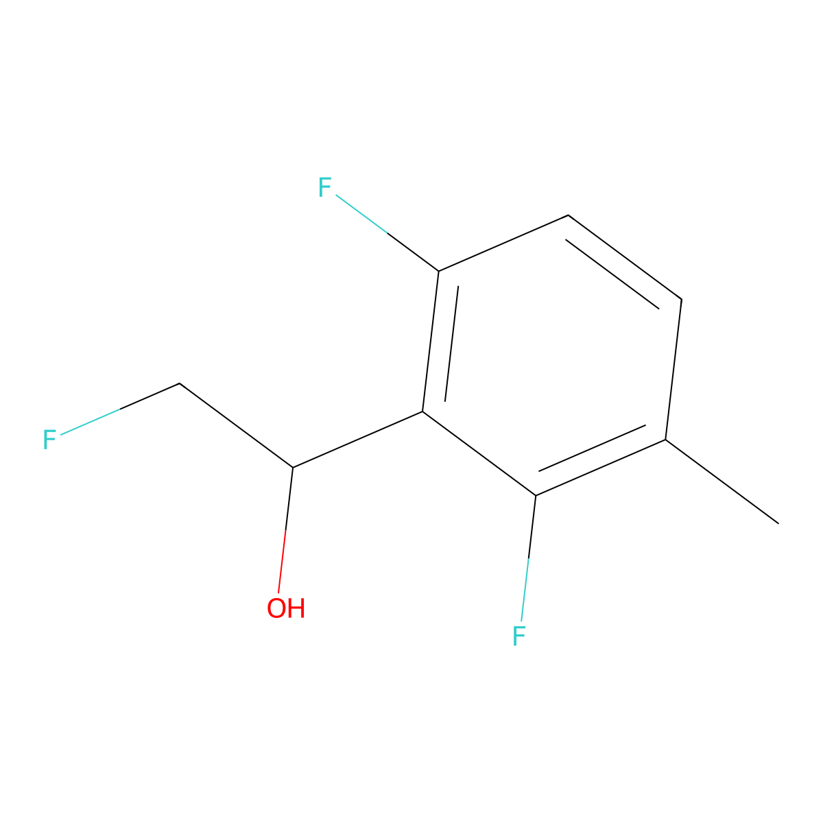 1-(2,6-Difluoro-3-methylphenyl)-2-fluoroethan-1-ol molecular structure, CAS 2229616-72-0