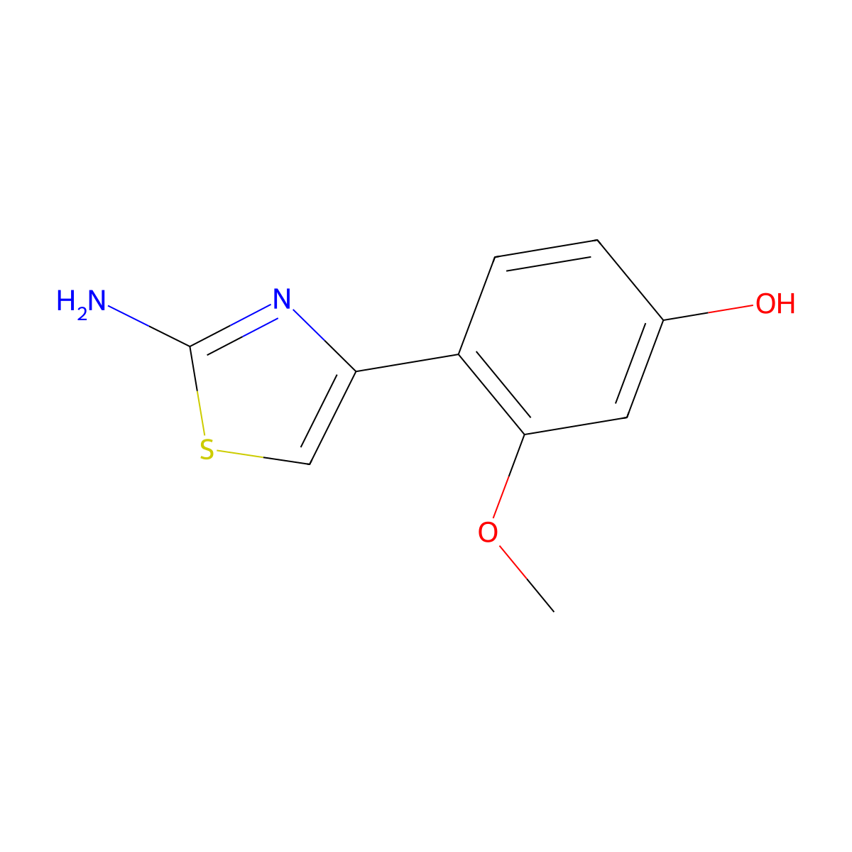 4-(2-Amino-1,3-thiazol-4-yl)-3-methoxyphenol molecular structure, CAS 2229622-20-0
